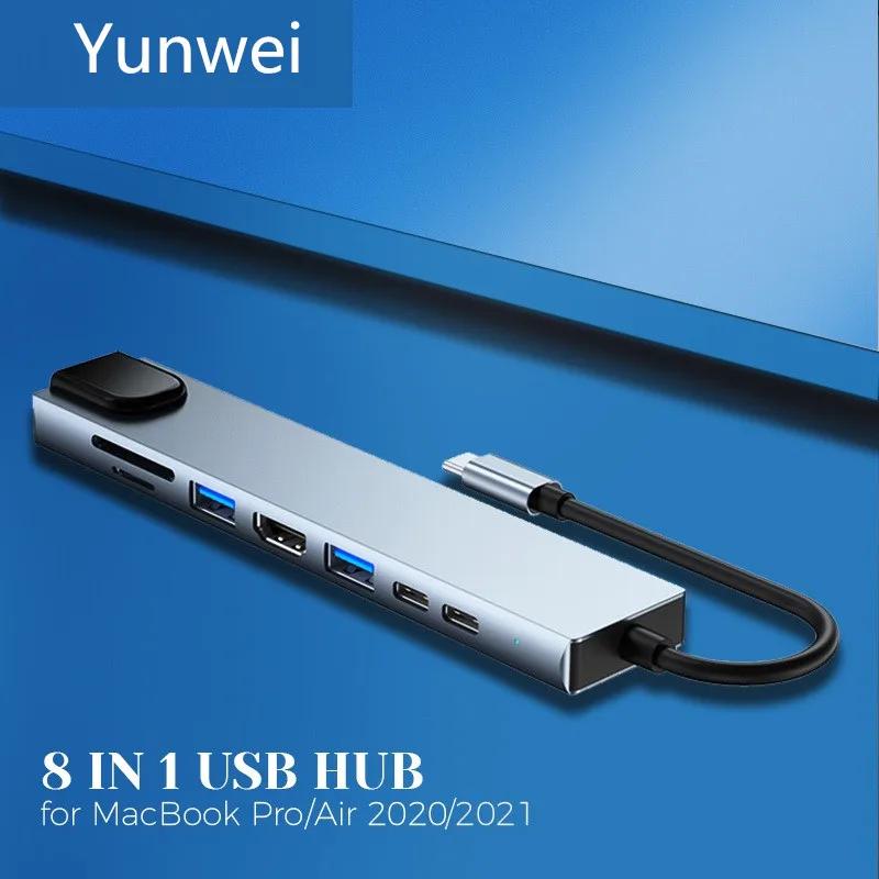 USB  Ÿc to HDMI ȣȯ 4K  10/100M RJ45 Ʈ 87W PD  TF SD ī  ƺ, MacBook 2021 2022 USB 